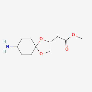 molecular formula C11H19NO4 B13843781 Methyl 2-(8-Amino-1,4-dioxaspiro[4.5]decan-2-yl)acetate 