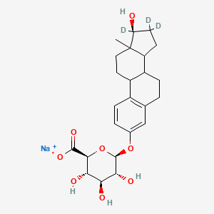molecular formula C24H31NaO8 B13843800 sodium;(2S,3S,4S,5R,6S)-3,4,5-trihydroxy-6-[[(17S)-16,16,17-trideuterio-17-hydroxy-13-methyl-6,7,8,9,11,12,14,15-octahydrocyclopenta[a]phenanthren-3-yl]oxy]oxane-2-carboxylate 