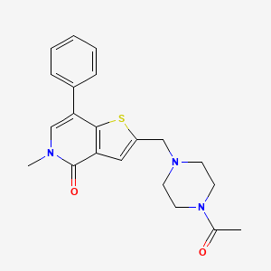 molecular formula C21H23N3O2S B13843815 2-[(4-Acetylpiperazin-1-yl)methyl]-5-methyl-7-phenylthieno[3,2-c]pyridin-4-one 