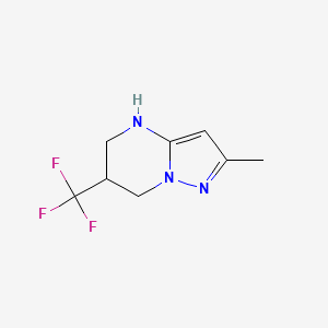 molecular formula C8H10F3N3 B1384382 2-Methyl-6-(trifluoromethyl)-4H,5H,6H,7H-pyrazolo[1,5-A]pyrimidine CAS No. 1016703-80-2
