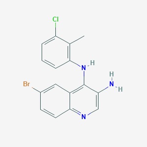 molecular formula C16H13BrClN3 B13843886 6-bromo-4-N-(3-chloro-2-methylphenyl)quinoline-3,4-diamine 