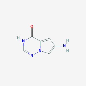 molecular formula C6H6N4O B1384389 6-氨基吡咯并[2,1-f][1,2,4]三嗪-4(3H)-酮 CAS No. 1160995-01-6