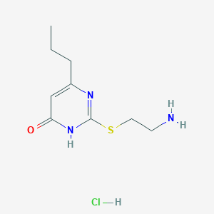 molecular formula C9H16ClN3OS B1384391 2-((2-Aminoethyl)thio)-6-propylpyrimidin-4(1H)-one hydrochloride CAS No. 1177353-83-1