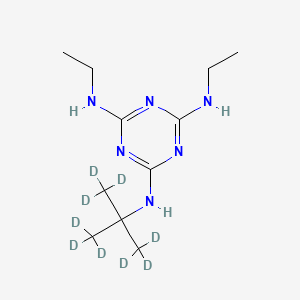 molecular formula C11H22N6 B13843913 Bis(ethylamino)-tert-butylamino-s-triazine-d9 