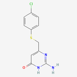 molecular formula C11H10ClN3OS B1384392 2-氨基-6-{[(4-氯苯基)硫代]甲基}嘧啶-4-醇 CAS No. 1114597-04-4