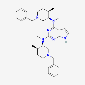 molecular formula C34H45N7 B13843929 N,N'-Bis(3R,4R)-1-benzyl-4-methylpiperidin-3-yl-N,N'-dimethyl-7-deazapurine-2,6-diamine 