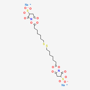 molecular formula C22H30N2Na2O14S4 B13843934 disodium;1-[7-[[7-(2,5-dioxo-3-sulfonatopyrrolidin-1-yl)oxy-7-oxoheptyl]disulfanyl]heptanoyloxy]-2,5-dioxopyrrolidine-3-sulfonate 