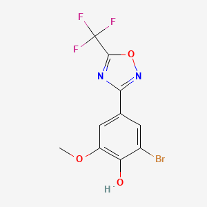 molecular formula C10H6BrF3N2O3 B1384394 2-Bromo-6-methoxy-4-[5-(trifluoromethyl)-1,2,4-oxadiazol-3-yl]phenol CAS No. 118828-30-1