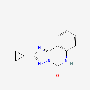 molecular formula C13H12N4O B1384397 2-cyclopropyl-9-methyl-5H,6H-[1,2,4]triazolo[1,5-c]quinazolin-5-one CAS No. 1181458-12-7