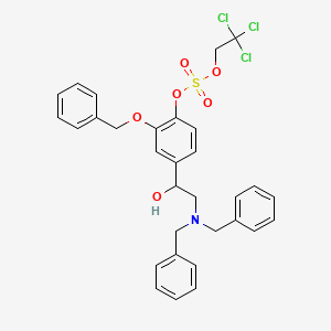 molecular formula C31H30Cl3NO6S B13843981 2-(Benzyloxy)-4-(2-(dibenzylamino)-1-hydroxyethyl)phenyl (2,2,2-trichloroethyl) Sulfate 