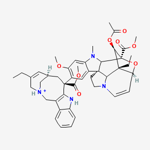molecular formula C45H53N4O8+ B13844024 methyl (1R,10S,11R,12S,13S)-11-acetyloxy-12-ethyl-4-[(12S,14R)-16-ethyl-12-methoxycarbonyl-10-aza-1-azoniatetracyclo[12.3.1.03,11.04,9]octadeca-3(11),4,6,8,15-pentaen-12-yl]-5-methoxy-8-methyl-20-oxa-8,16-diazahexacyclo[10.6.1.110,13.01,9.02,7.016,19]icosa-2,4,6,14-tetraene-10-carboxylate 