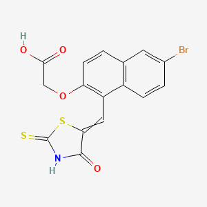 molecular formula C16H10BrNO4S2 B13844058 2-[[6-Bromo-1-[(4-oxo-2-thioxo-5thiazolidinylidene)methyl]-2-naphthalenyl]oxy]-acetic acid 