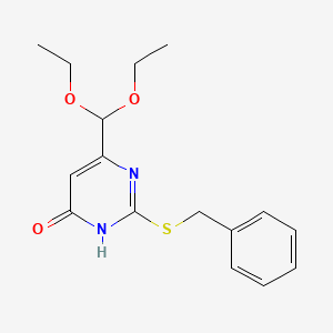 molecular formula C16H20N2O3S B1384434 2-Benzylsulfanyl-6-diethoxymethyl-pyrimidin-4-ol CAS No. 525559-02-8