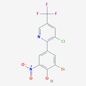 molecular formula C12H5BrClF3N2O3 B1384439 2-Bromo-4-[3-chloro-5-(trifluoromethyl)-2-pyridinyl]-6-nitrobenzenol CAS No. 882747-87-7