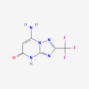 molecular formula C6H4F3N5O B1384449 7-Amino-2-(trifluoromethyl)-8-hydro-1,2,4-triazolo[1,5-a]pyrimidin-5-ol CAS No. 914205-08-6