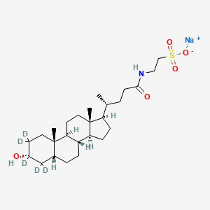 molecular formula C26H44NNaO5S B13844492 sodium;2-[[(4R)-4-[(3R,5R,8R,9S,10S,13R,14S,17R)-2,2,3,4,4-pentadeuterio-3-hydroxy-10,13-dimethyl-1,5,6,7,8,9,11,12,14,15,16,17-dodecahydrocyclopenta[a]phenanthren-17-yl]pentanoyl]amino]ethanesulfonate 