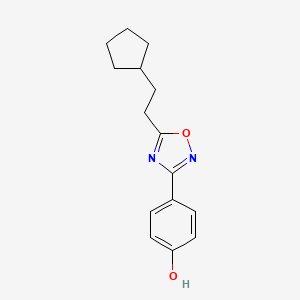molecular formula C15H18N2O2 B1384450 4-[5-(2-Cyclopentylethyl)-1,2,4-oxadiazol-3-yl]phenol CAS No. 1038982-33-0