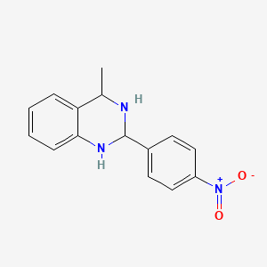 molecular formula C15H15N3O2 B13844524 4-Methyl-2-(4-nitrophenyl)-1,2,3,4-tetrahydroquinazoline CAS No. 84570-89-8