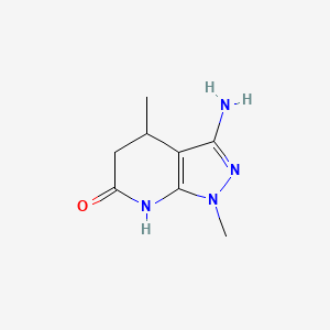 molecular formula C8H12N4O B1384453 3-amino-1,4-dimethyl-1,4,5,7-tetrahydro-6H-pyrazolo[3,4-b]pyridin-6-one CAS No. 1105190-81-5