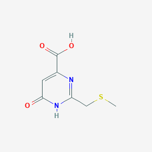 molecular formula C7H8N2O3S B1384456 2-((Methylthio)methyl)-6-oxo-1,6-dihydropyrimidine-4-carboxylic acid CAS No. 1267578-70-0