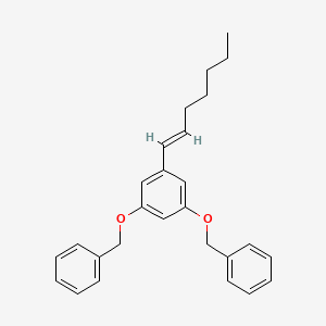 molecular formula C27H30O2 B13844575 (E)-(((5-(Hept-1-en-1-yl)-1,3-phenylene)bis(oxy))bis(methylene))dibenzene 