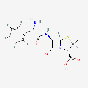 molecular formula C16H19N3O4S B13844597 Ampicillin-d5 (Mixture of Diastereomers) 