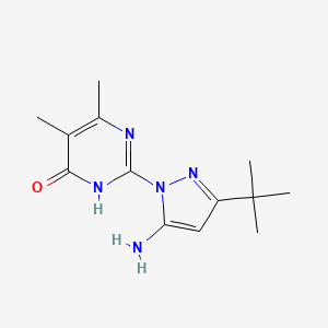 molecular formula C13H19N5O B1384464 2-(5-amino-3-tert-butyl-1H-pyrazol-1-yl)-5,6-dimethylpyrimidin-4(3H)-one CAS No. 1172758-99-4