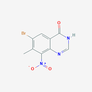 molecular formula C9H6BrN3O3 B1384465 6-bromo-7-methyl-8-nitroquinazolin-4(3H)-one CAS No. 943605-86-5