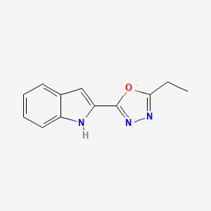 molecular formula C12H11N3O B1384466 2-(5-ethyl-1,3,4-oxadiazol-2-yl)-1H-indole CAS No. 95446-30-3
