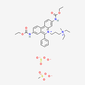 molecular formula C34H45N4O12S2- B13844663 ium Diethylcarbamate Hydrogen Sulfate Methyl Sulfate 