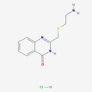 molecular formula C11H14ClN3OS B1384467 2-{[(2-Aminoethyl)thio]methyl}quinazolin-4(3H)-one hydrochloride CAS No. 1033851-21-6