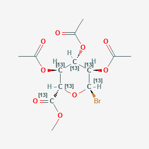 molecular formula C13H17BrO9 B13844682 methyl (2S,3S,4S,5R,6R)-3,4,5-triacetyloxy-6-bromo(2,3,4,5,6-13C5)oxane-2-carboxylate 