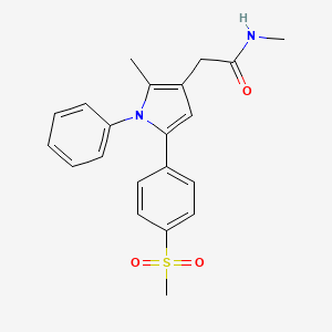 molecular formula C21H22N2O3S B13844724 N-methyl-2-[2-methyl-5-(4-methylsulfonylphenyl)-1-phenylpyrrol-3-yl]acetamide 