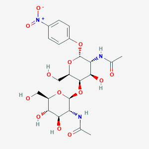 molecular formula C22H31N3O13 B13844734 p-Nitrophenyl 2-Acetamido-2-deoxy-(4-O-2-acetamido-2-deoxy-Beta-D-glucopyranosyl)-Alpha-D-galactopyranoside 