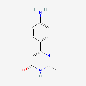 molecular formula C11H11N3O B1384474 6-(4-Aminophenyl)-2-methyl-3,4-dihydropyrimidin-4-one CAS No. 1087792-32-2