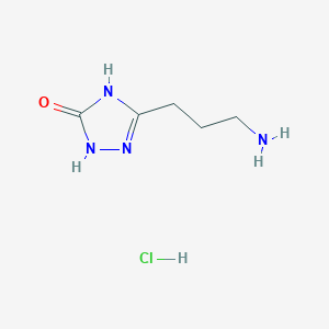 molecular formula C5H11ClN4O B1384476 5-(3-aminopropyl)-2,3-dihydro-1H-1,2,4-triazol-3-one hydrochloride CAS No. 1354953-84-6