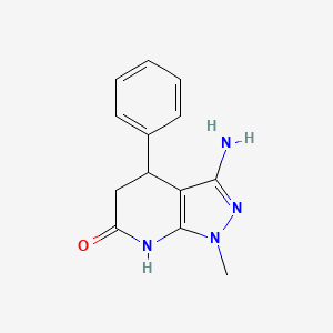 molecular formula C13H14N4O B1384481 3-amino-1-methyl-4-phenyl-1,4,5,7-tetrahydro-6H-pyrazolo[3,4-b]pyridin-6-one CAS No. 1105190-87-1