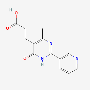 3-[4-Methyl-6-oxo-2-(pyridin-3-yl)-1,6-dihydropyrimidin-5-yl]propanoic acid