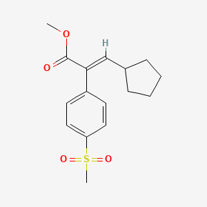molecular formula C16H20O4S B13844821 methyl (E)-3-cyclopentyl-2-(4-methylsulfonylphenyl)prop-2-enoate 