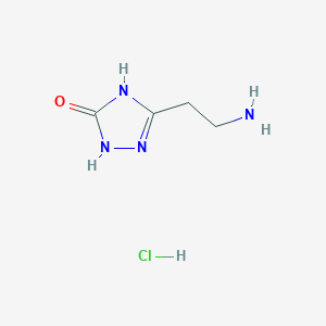 molecular formula C4H9ClN4O B1384486 5-(2-Aminoethyl)-2,4-dihydro-3H-1,2,4-triazol-3-one hydrochloride CAS No. 879635-07-1