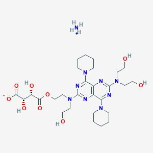 molecular formula C28H47N9O9 B13844862 azanium;(2S,3S)-4-[2-[[6-[bis(2-hydroxyethyl)amino]-4,8-di(piperidin-1-yl)pyrimido[5,4-d]pyrimidin-2-yl]-(2-hydroxyethyl)amino]ethoxy]-2,3-dihydroxy-4-oxobutanoate 