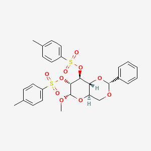 molecular formula C28H30O10S2 B13844885 Methyl 4,6-o-benzylidene-2,3-di-o-tosyl-alpha-d-glucopyranoside 