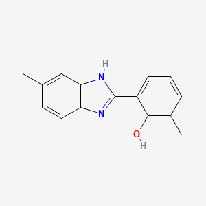 molecular formula C15H14N2O B1384490 2-methyl-6-(6-methyl-1H-1,3-benzodiazol-2-yl)phenol CAS No. 1096325-53-9