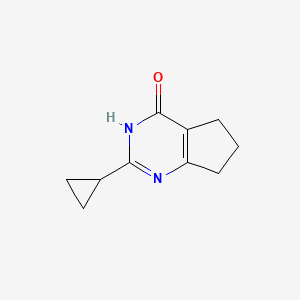 molecular formula C10H12N2O B1384495 2-cyclopropyl-3H,4H,5H,6H,7H-cyclopenta[d]pyrimidin-4-one CAS No. 1247517-44-7