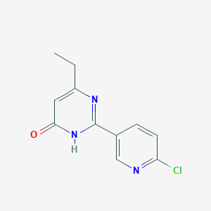 molecular formula C11H10ClN3O B1384500 2-(6-Chloropyridin-3-yl)-6-ethyl-3,4-dihydropyrimidin-4-one CAS No. 1258640-17-3