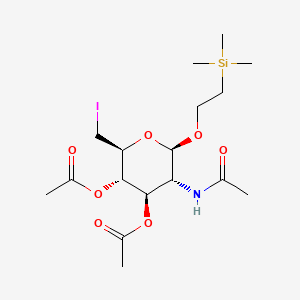 molecular formula C17H30INO7Si B13845079 (2S,3S,4R,5R,6R)-5-Acetamido-2-(iodomethyl)-6-(2-(trimethylsilyl)ethoxy)tetrahydro-2H-pyran-3,4-diyl Diacetate 
