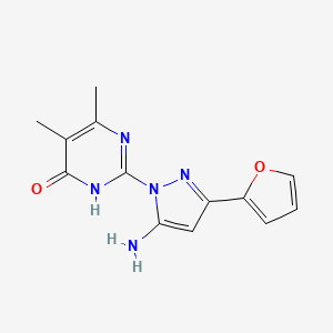 2-[5-amino-3-(2-furyl)-1H-pyrazol-1-yl]-5,6-dimethylpyrimidin-4(3H)-one