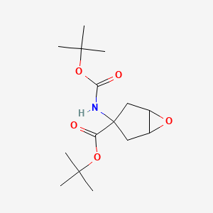 molecular formula C15H25NO5 B13845096 tert-Butyl 3-((tert-butoxycarbonyl)amino)-6-oxabicyclo[3.1.0]hexane-3-carboxylate 