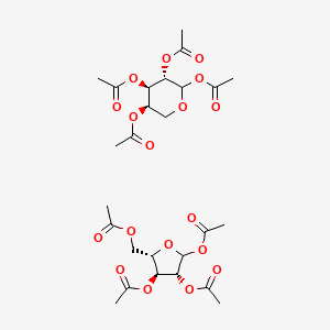 molecular formula C26H36O18 B13845125 Mixture of 1,2,3,5-Tetra-O-acetyl-L-arabinofuranose and Tetra-O-acetyl-alpha-L-arabinopyranose 