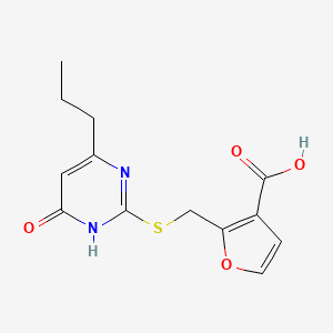 2-{[(4-Hydroxy-6-propylpyrimidin-2-yl)sulfanyl]methyl}furan-3-carboxylic acid